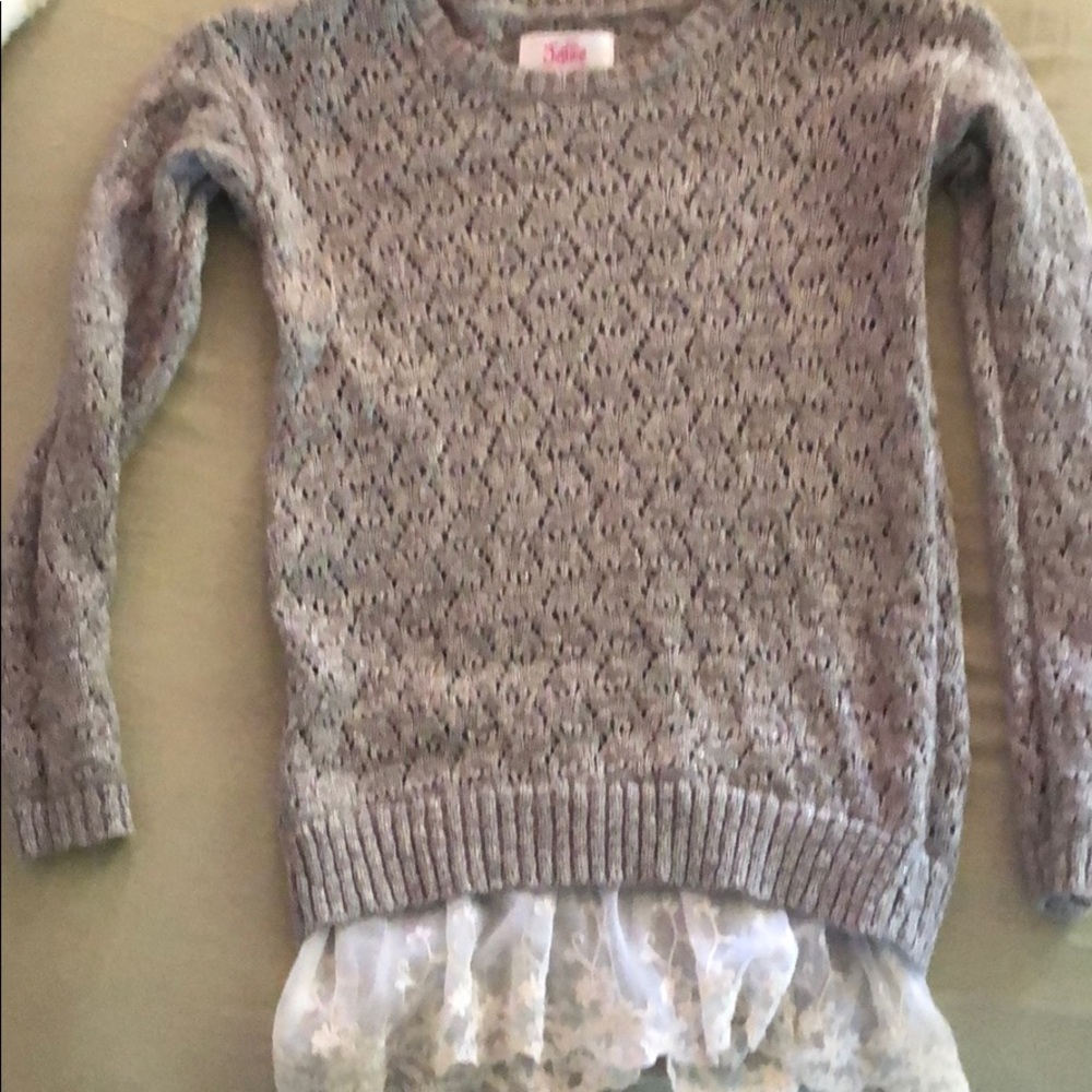 Grey with silver sparkle sweater.